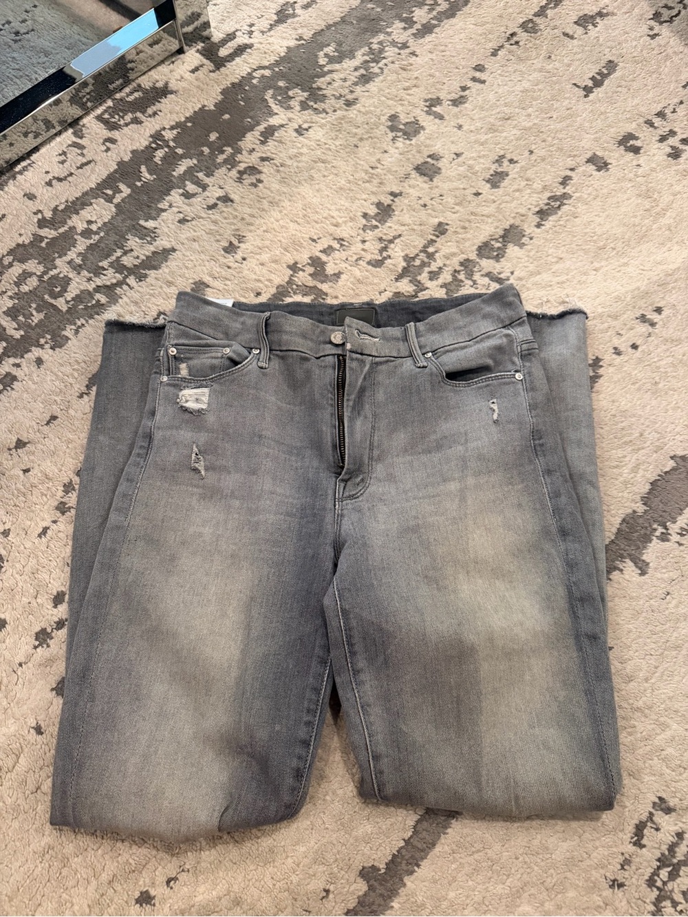 MOTHER Men's Washed Gray Slim-Straight Jeans